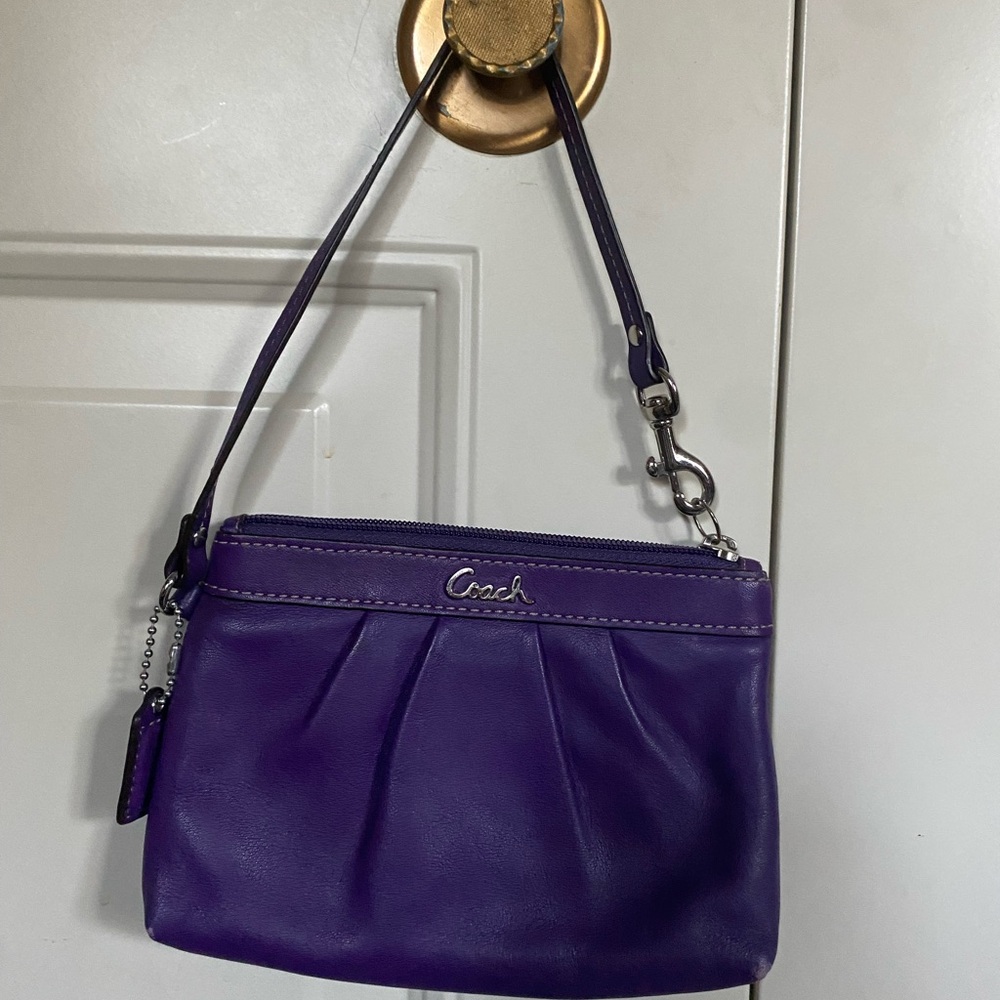 Coach Violet Leather Wristlet